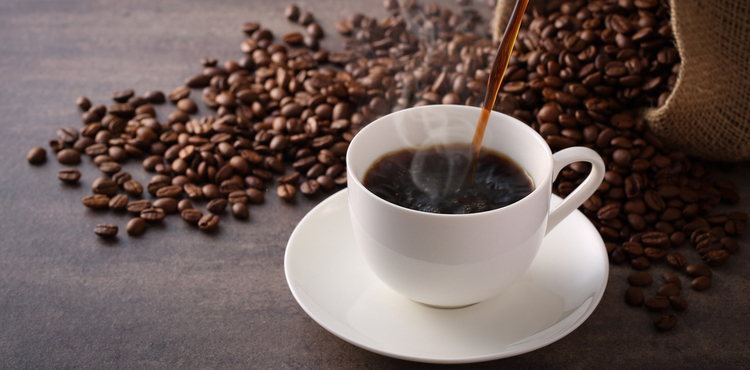 Cup of coffee with beans. Cup of coffee with beans.