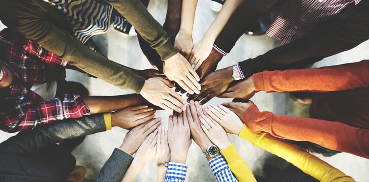 A collection of arms directed towards the center. A collection of arms directed towards the center.