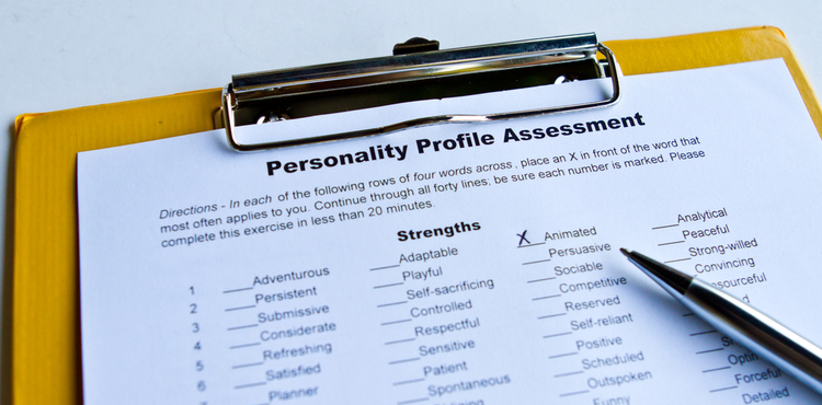 A personality profile assessment on a clipboard. A personality profile assessment on a clipboard.