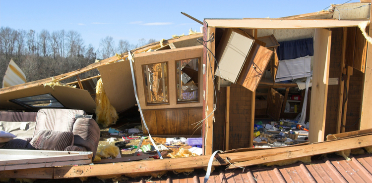 The remains of a building destroyed by a hurricane. The remains of a building destroyed by a hurricane.
