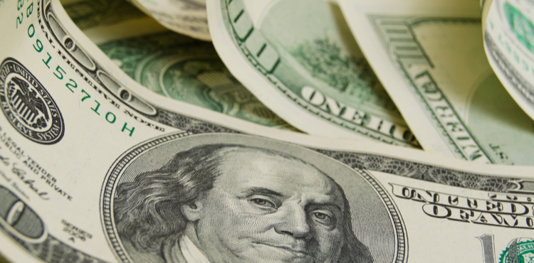 Close up of many hundred dollar bills. Close up of many hundred dollar bills.