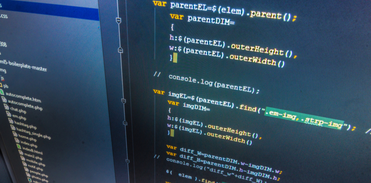 Software coding on computer screen. Software coding on computer screen.