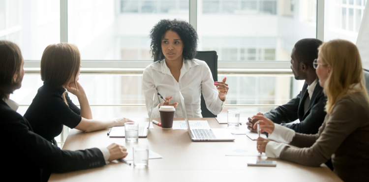 Businesswoman leading a meeting. Businesswoman leading a meeting.