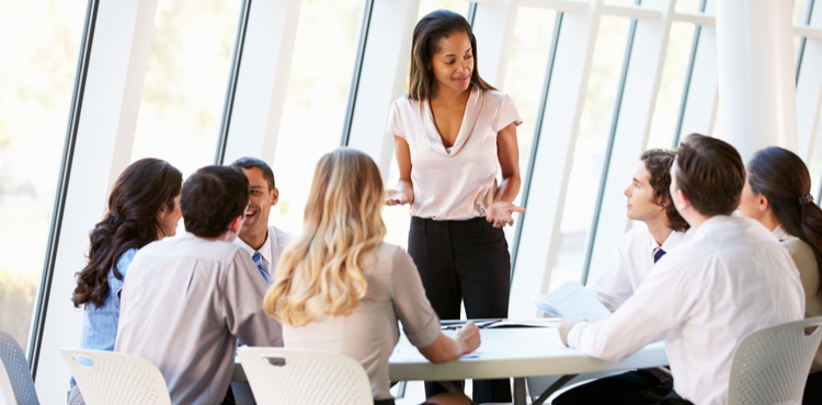 HR consultant presenting. HR consultant presenting.