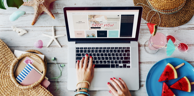 Someone shopping online. Someone shopping online.
