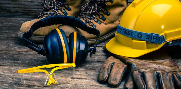 Safety equipment for construction workers. Safety equipment for construction workers.