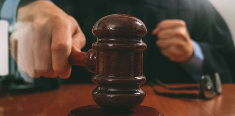 Judge holding a gavel