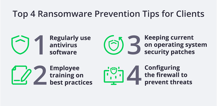 Four ransomware prevention tips for clients