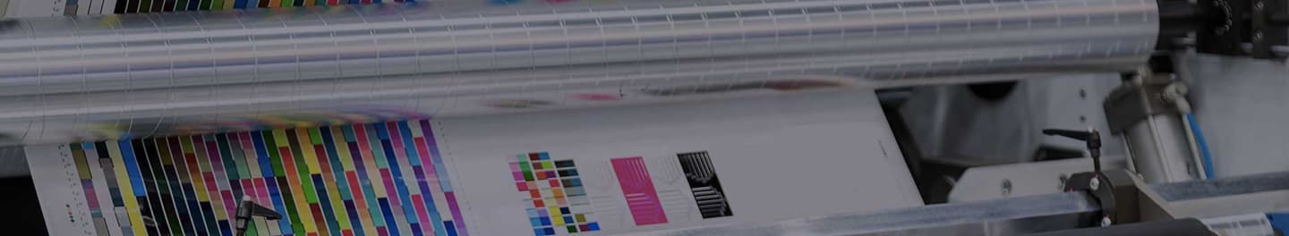 Printing press color samples.