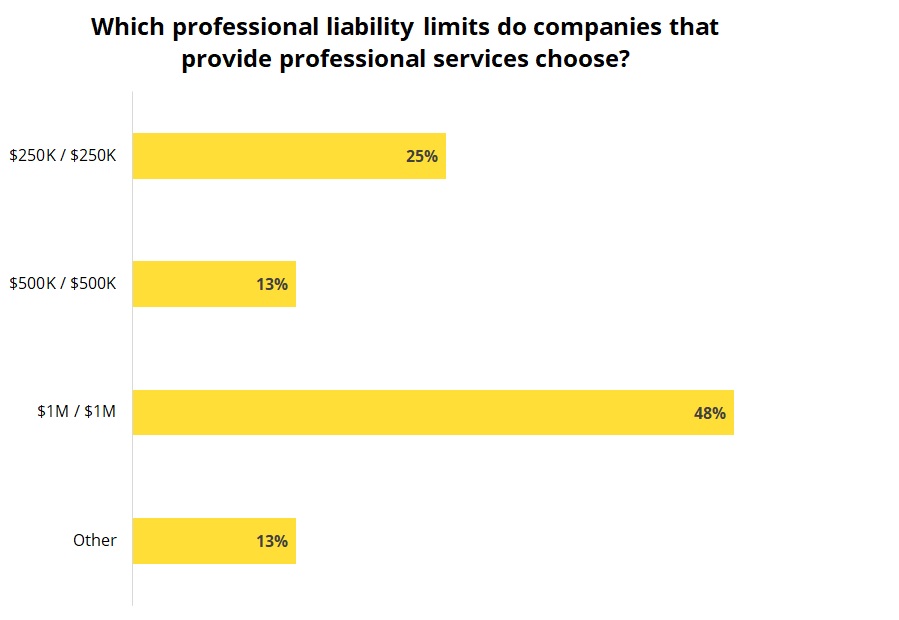 Professional liability policy limits for professional service businesses.