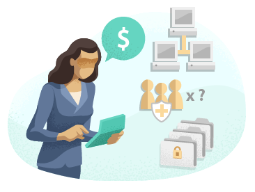 Businessperson calculating the cost of cyber liability insurance. Businessperson calculating the cost of cyber liability insurance.