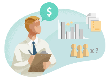 Businessperson calculating the cost of insurance. Businessperson calculating the cost of insurance.