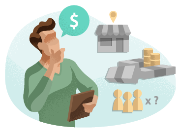 Man with calculator thinking about costs. Man with calculator thinking about costs.