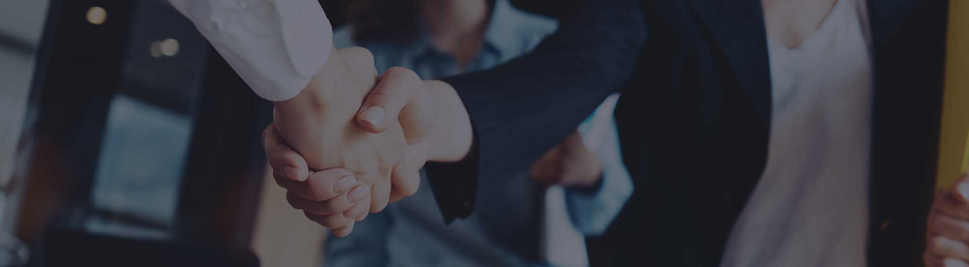 Business people shaking hands in the office.