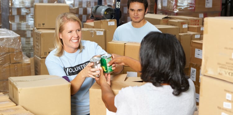Risk management check-in for food banks and other charities