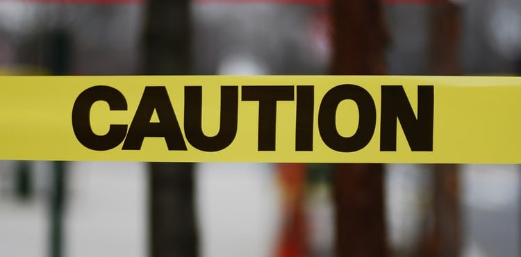 Yellow 'caution' tape. Yellow 'caution' tape.