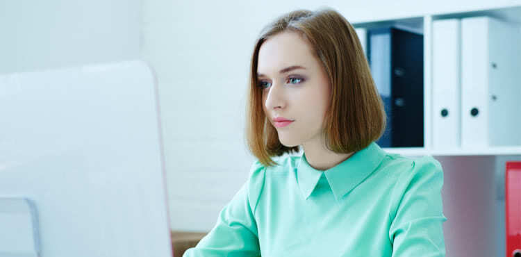 Young woman using a computer