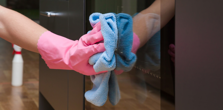 Hand cleaning kitchen appliance.