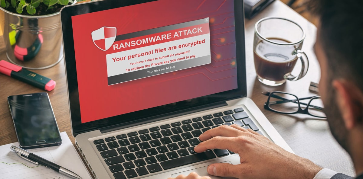 Business owner trying to access a ransomware attacked computer