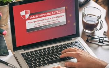 Business owner trying to access a ransomware attacked computer