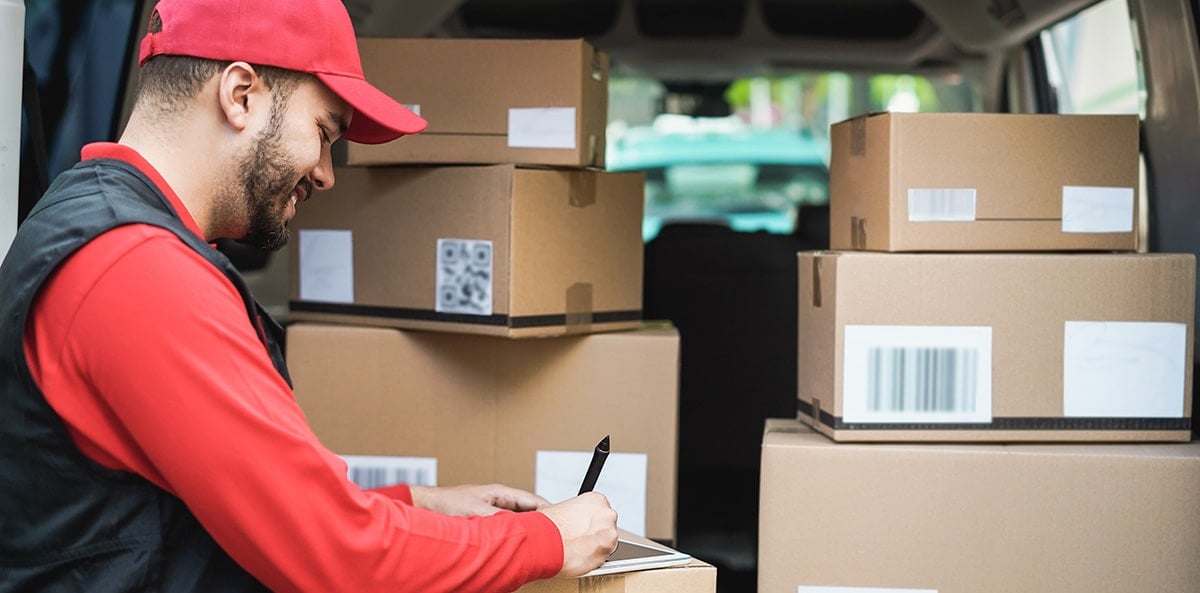 Courier delivering shipments to customers.