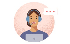 Agent on calls with customers.