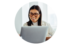 Small business owner applying for quotes online. Small business owner applying for quotes online.