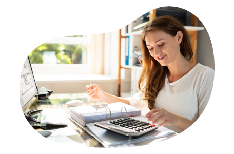 Accountant auditing business finances.