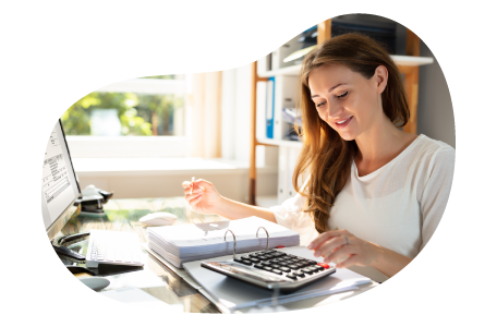 Accountant auditing business finances. Accountant auditing business finances.