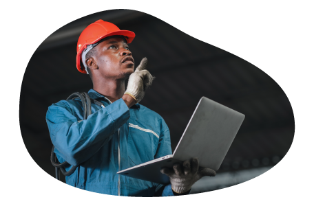 Engineer inspecting a building structure. Engineer inspecting a building structure.