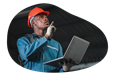 Engineer inspecting a building structure.