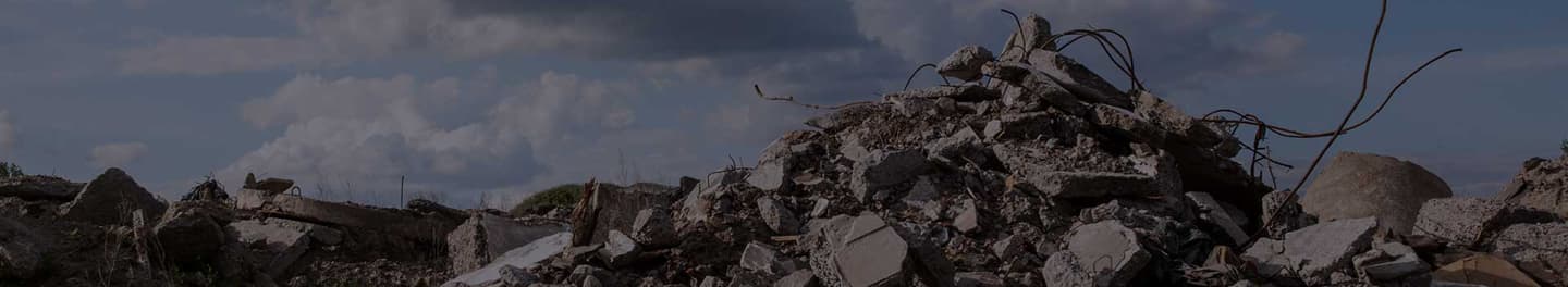 Concrete debris at a construction site