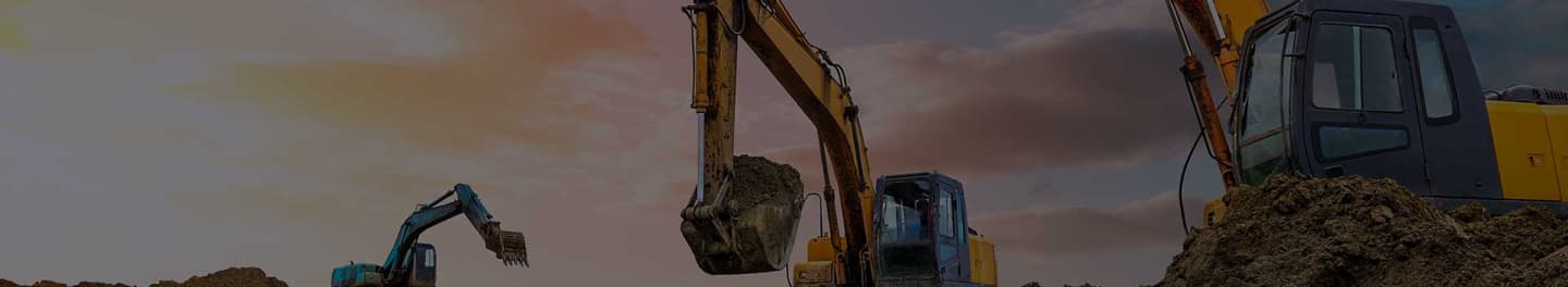 Major excavation underway at sunset Major excavation underway at sunset