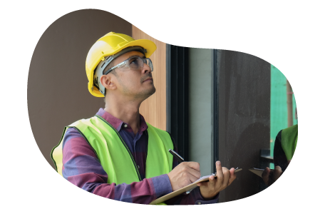 Inspector investigating a client's home. Inspector investigating a client's home.