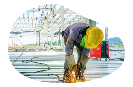 A steel erector contractor assembles the framework of a building. A steel erector contractor assembles the framework of a building.