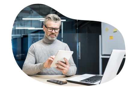 Telecommunications consultant reviewing client communications system. Telecommunications consultant reviewing client communications system.