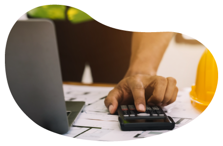 A contractor calculates business insurance costs.