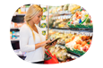 An Instacart shopper buying groceries for a customer.
