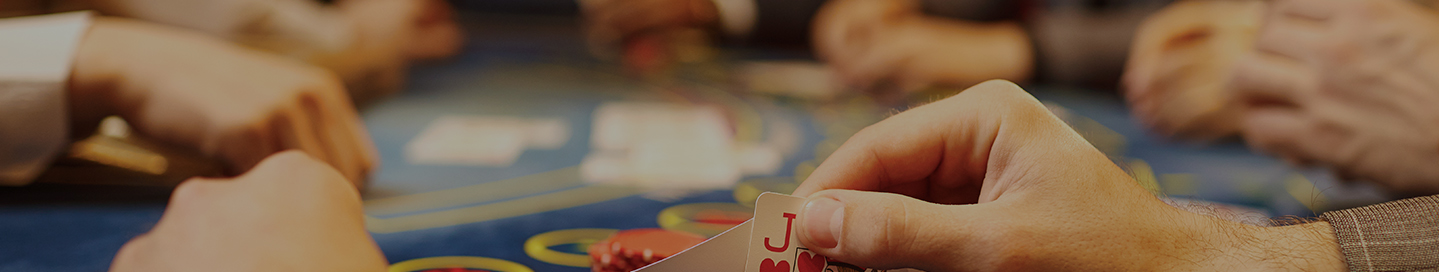 A blackjack table at a casino.