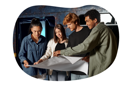 Customers work together to solve a puzzle in an escape room. Customers work together to solve a puzzle in an escape room.