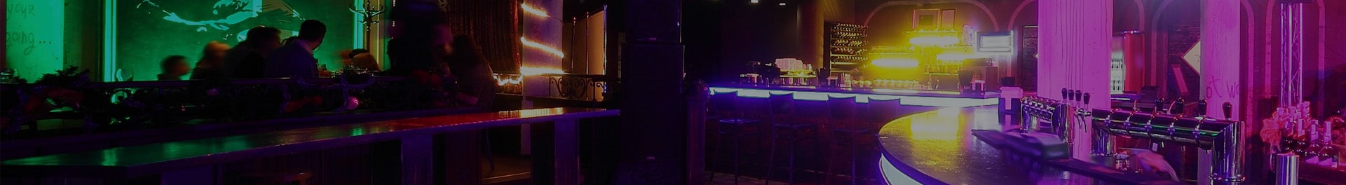 Neon lights in a night club.