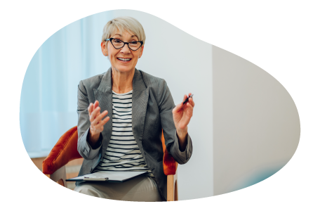 Psychiatrist speaking with a patient.