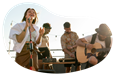 A band performing at an event.