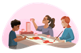 Children playing with blocks and painting at a daycare center.