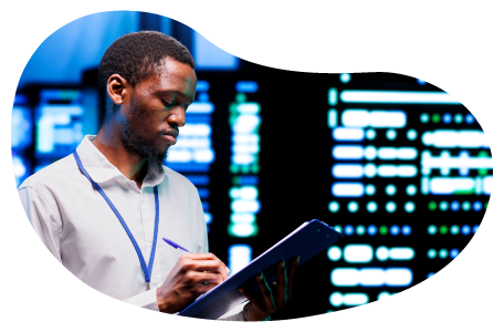 A computer systems integrator conducts an assessment at a data center. A computer systems integrator conducts an assessment at a data center.