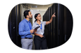 Tech experts evaluate data center equipment.