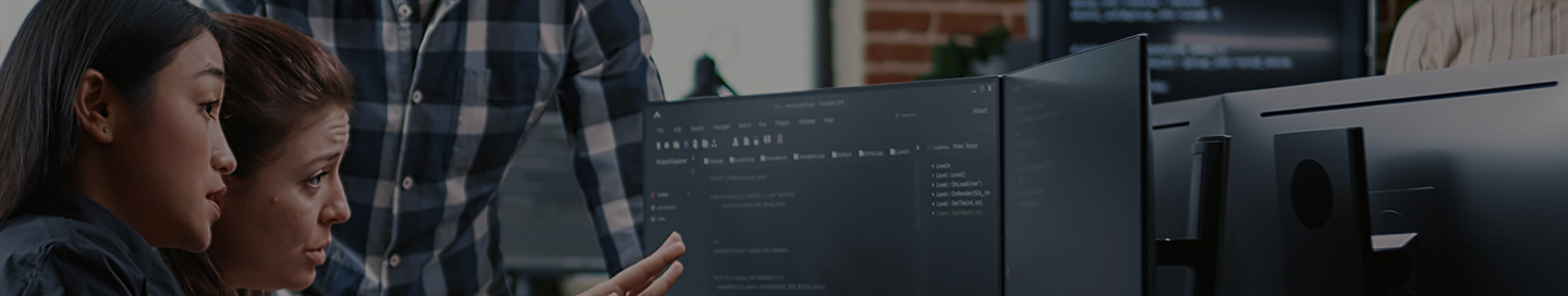 Programmers reviewing educational technology software.