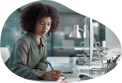 Web designer reviewing a website layout.