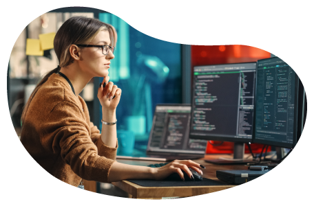 Web developer adding code to a website. Web developer adding code to a website.