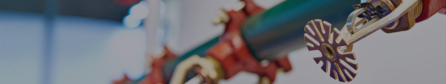 Close-up of a fire sprinkler installation.